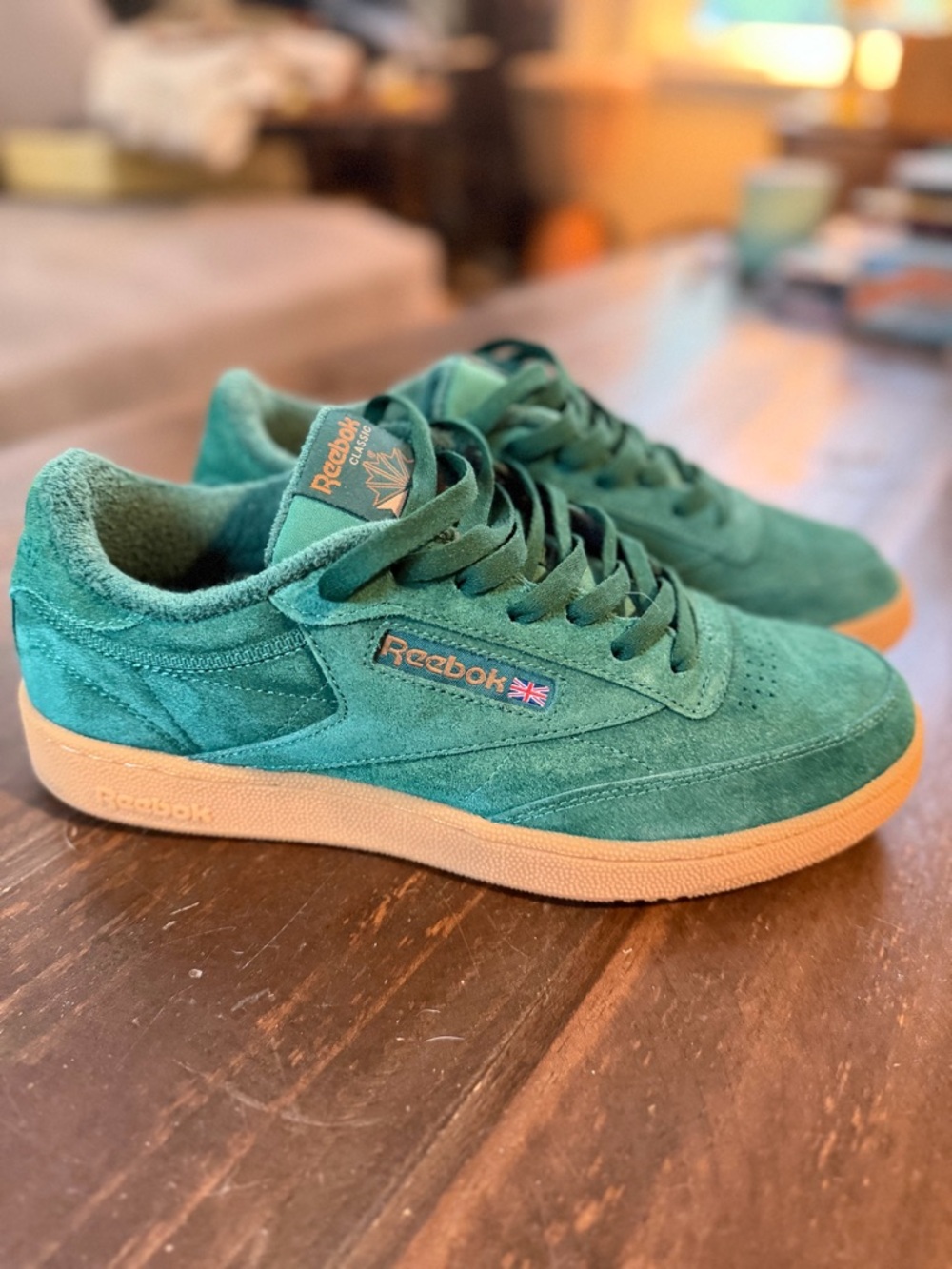 Reebok Club C 85 Green Suede UniSex Low-Top Sneakers - Size 10.5M - Picture 1 of 11